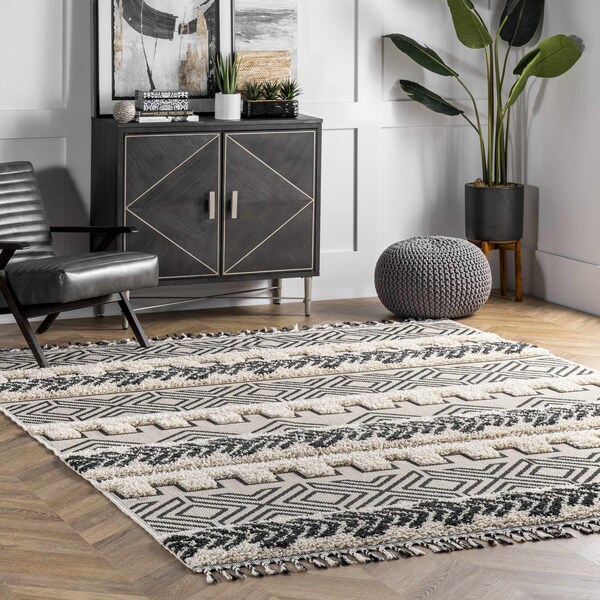 Nuloom Zuri Shaggy Banded Tribal Area Rug 3ft x 5ft GCAL02A-305 - main